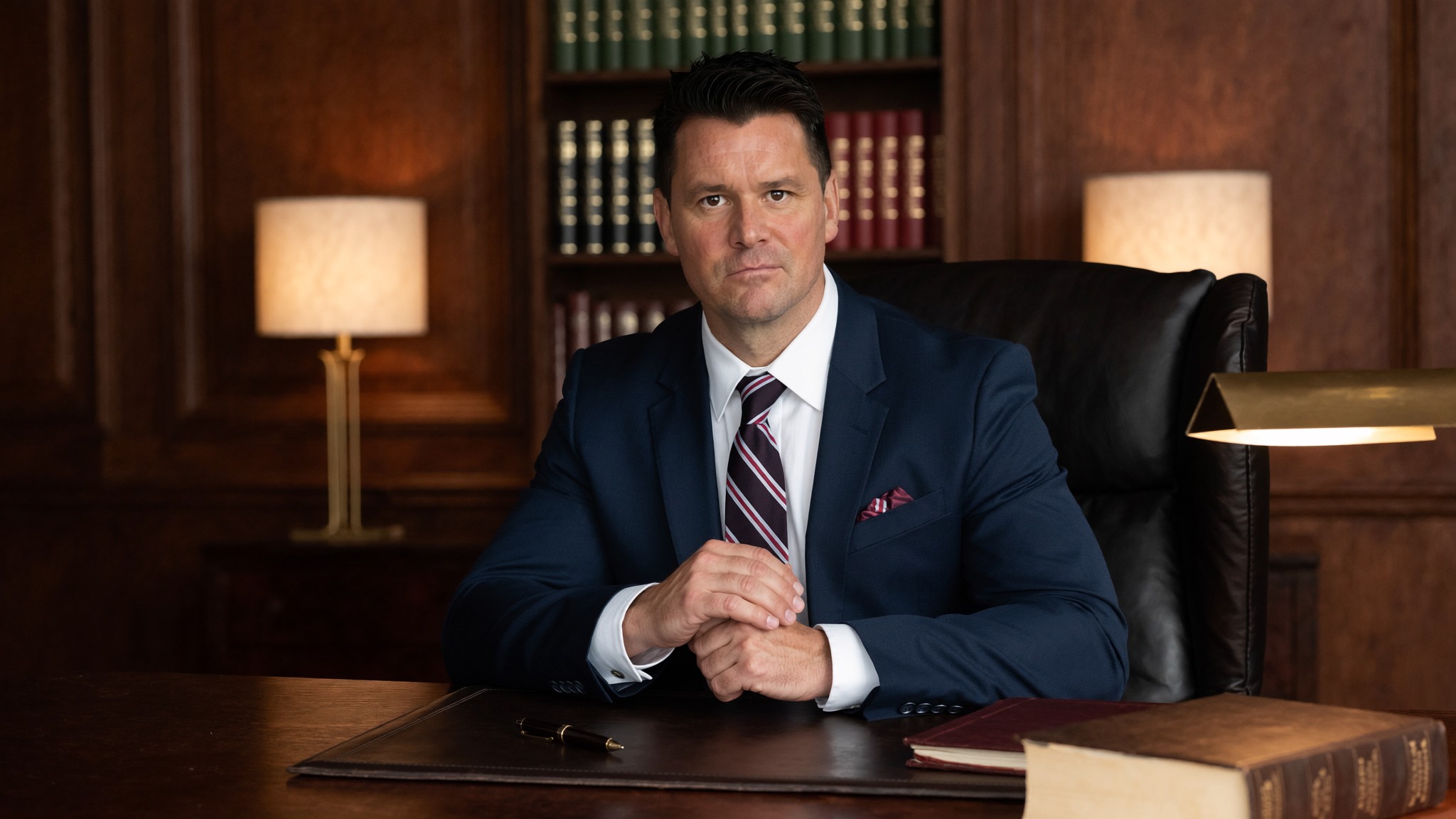 Robb MacDonald, Canadian criminal defence lawyer, at his desk