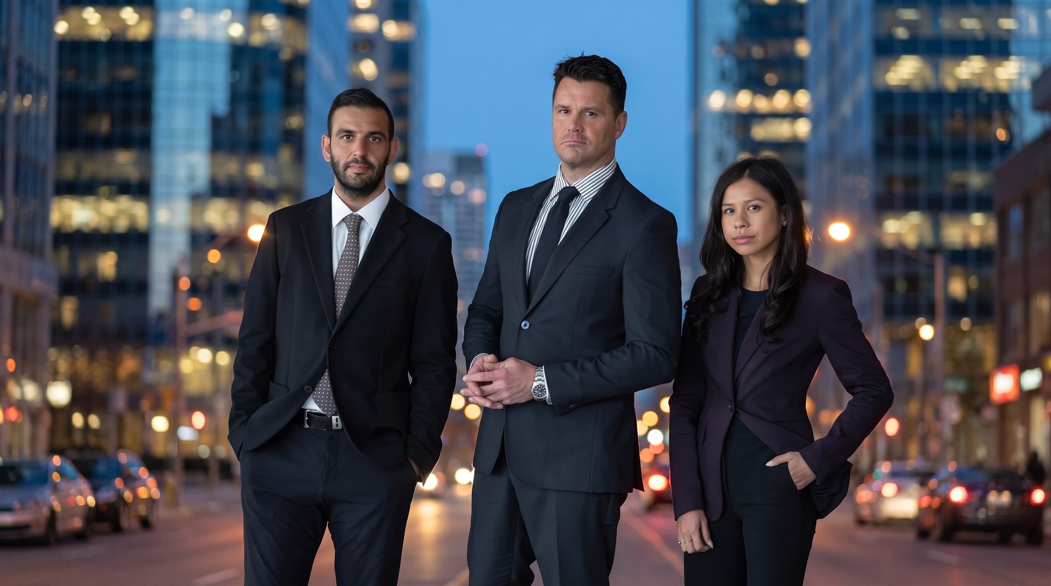 Robb MacDonald and defence colleagues in downtown Toronto