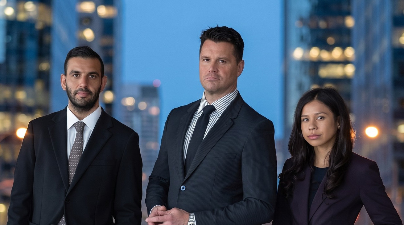 Robb MacDonald and defence colleagues in downtown Toronto